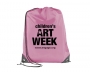 Essential Recyclable Polyester Budget Drawstring Bags - Light Pink