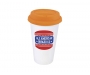 Coffee Shop 350ml Plastic Take Away Mugs - Orange