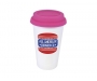 Coffee Shop 350ml Plastic Take Away Mugs - Pink
