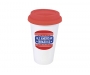 Coffee Shop 350ml Plastic Take Away Mugs - Red