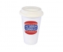 Coffee Shop 350ml Plastic Take Away Mugs - White