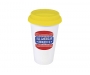 Coffee Shop 350ml Plastic Take Away Mugs - Yellow
